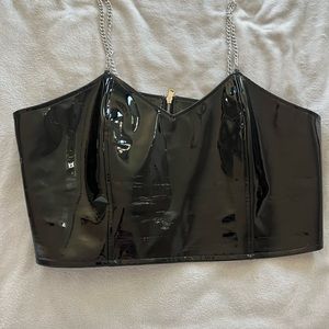 Patent leather crop top